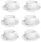 Argon Tableware 12 Piece Cappuccino Cup & Saucer Set - 200ml - Classic Collection - Tea Cup and Saucer Coffee Cappuccino Mugs Latte Drinking Mug Tea Plates