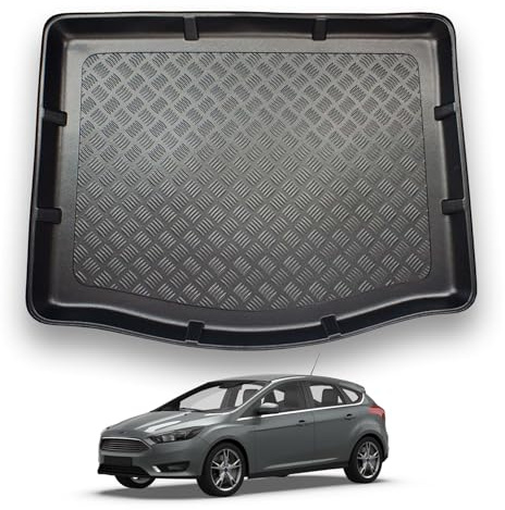 NOMAD Boot Liner Mat for Ford Focus Hatchback 2011-2017 | Tailored PE Car Boot Protector Tray, Waterproof Raised Edge Trunk Mat, Easy Clean Cargo Floor Liner