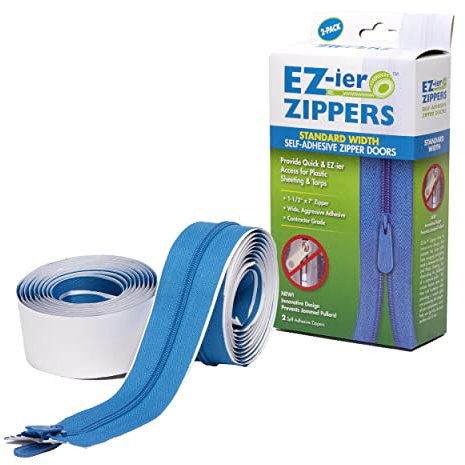 Adhesive Zippers (2 Pack), Commercial Grade, 1.5 x 7 ft., by EZ-ier Products