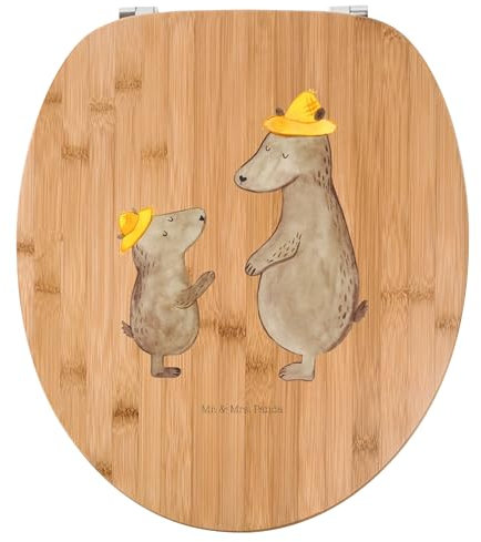 Mr. & Mrs. Panda Motiv WC Sitz Bären mit Hut - Geschenk, Klobrille, Familie, Vater-Sohn, Toilette, WC-Sitz, Schwester, Toilettendeckel, Daddy,