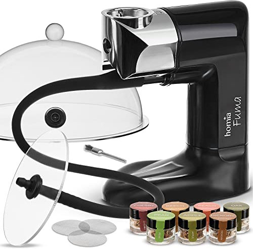homia Smoking Gun Wood Smoke Infuser - Extended Kit, 14 PCS, Portable Electric Smoker Machine with Accessories and Wood Chips - Cold Smoke for Food and Drinks