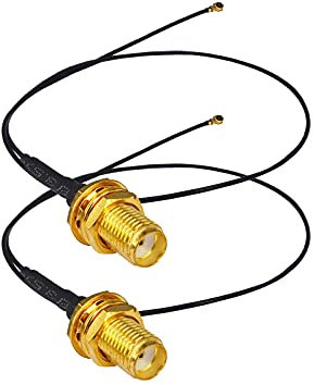 Boobrie 25CM MHF4 UFL IPX to SMA Female Mini PCI Pigtail to SMA Antenna WiFi Cable 0.81mm for PCI WiFi Card Wireless Router Mini PCI to PCIE Card Wireless LAN WLAN 2PCS