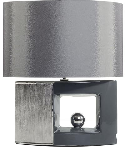 Beliani Trendy Tischlampe dekorativer Lampenfuß Porzellan grau Duero