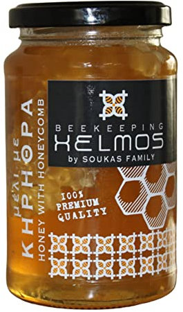 Helmos Griechischer Honig mit Bienenwabe, 350 g