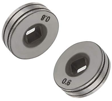 2 Stück 0,6/0,8 mm Draht-Vorschubrollen, Rollräder, gerändelte Rille, 25 mm Durchmesser, passend für SSJ16 Drahtzufuhr, MIG MAG Schweißer, Ausrüstungsteile