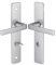 Vachette Set de Poignée de Porte sur Plaque KAZA - Version à Condamnation pour Porte de WC et Salle de Bain - Entraxe 195 mm - Matériau Aluminium Résistant - Garantie 10 Ans - Finition Argent