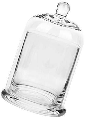 Amosfun Vela de cristal con campana, tapa para aromaterapia, taza de cristal transparente, cúpula con base, centro de mesa para bodas