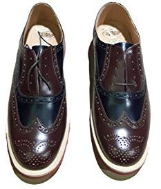 SOLOVAIR 052-026 Nut-Brown/Navy 5Eye Französischer Brogue Herren Handmade in England Rutschfeste zweifarbige Unterseite (Nut Brown - Navy (Braun-Blau), Numeric_44_Point_5), Walnuss Marinebraun Braun