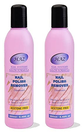 HAZ Acetone Free Nail Polish Remover, 250 ml Gentle & Effective, Super Strong Nourishing Formula, Ideal for Natural & Artificial Nails, Perfect for Daily Use