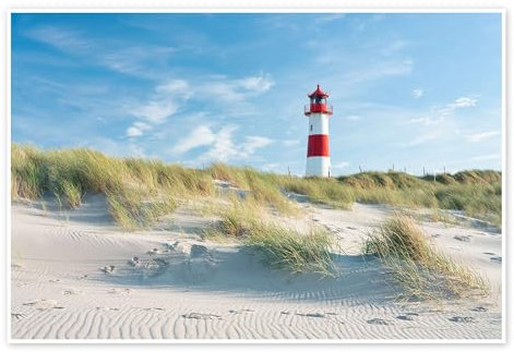 Leuchtturm List Ost auf Sylt Poster von Jan Christopher Becke 30 x 20 cm Wandbilder Wanddeko