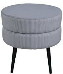 Venture Home 15577-995 Pot Pouf, Cord, Schwarz, Grau