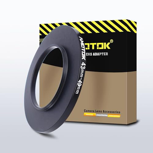 43mm Objektiv auf 49mm Kameraobjektiv-Adapter,43mm auf 49mm Filter-Step-Up-Adapterring,kompatibel mit Allen 49mm Filter-Zubehörteilen.Hergestellt aus CNC-gefrästem(43-49mm)