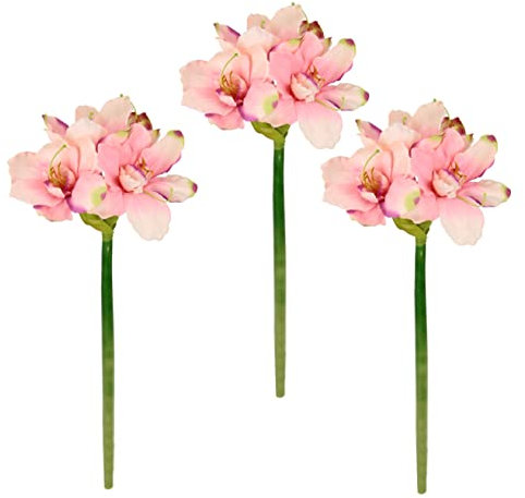 Flair Flower Amaryllis naturgetreue Seidenblume Textilblumen Kunstblume Hochzeitsdekoration Gefälschte Blumen Zweig Dekozweig Tischdeko Weihnachtsdeko Winterdeko Floristik,Rosa,021113RSH,65x18x12cm