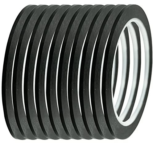 10 Pcs Whiteboard Tape Grid Marking Tape, 3 mm WidthGraphic Tape Self Adhesive Whiteboard Gridding Tape Chart Tape for Office School Grid Marking (Black)