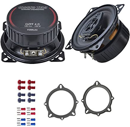 Ground Zero Auto Lautsprecher Boxen GZFF 4.0 200 Watt 10 cm 2 Wege Koax passend für BMW 5er E60 E61 2006-2010 Türen vorne