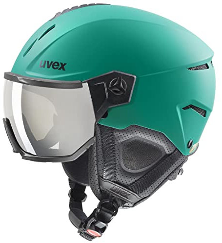 uvex Instinct Visor - robuster Skihelm für Damen und Herren - mit Visier - optimierte Belüftung - Proton matt - 56-58 cm