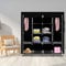 LEADZM Kleiderschrank, Faltschrank Stoffschrank Faltbare Garderobe Canvas mit Reißverschluss, Fächern, für Schlafzimmer, Wohnzimmer (Schwarz, 170 x 45 x 180 cm)