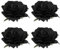 Sibba 4 Stück Blumen-Haarspangen-Korsagen Rosen-Pin-Brosche Große Boutonniere-Haarspangen Schmuck Ballett-Tanz-Kopfbedeckung Stoffschleife Haarnadel-Kopfbedeckung Outfits Party Hochzeit Event(Schwarz)