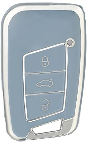 OFFCURVE Schlüsselhülle für VW Passat B8 Tiguan Skoda Superb Kodiaq Seat | TPU Autoschlüssel hülle für VW Passat B8 Jetta Polo Tiguan T-ROC MK2 Scirocco Skoda Superb Kodiaq Seat