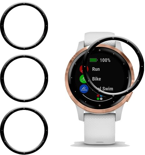 Vuciya Lot de 4 films de protection d'écran pour Garmin Vivoactive 4S, anti-bulle, film de protection d'écran en TPU HD anti-rayures incurvé 3D, compatible avec Garmin Vivoactive 4S