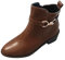 Memmyly Stivaletti da donna con tacco traspiranti, con punta rotonda, mini stivali da donna, alla moda, estivi, con chiusura lampo, stivali estivi, marrone, 38 EU