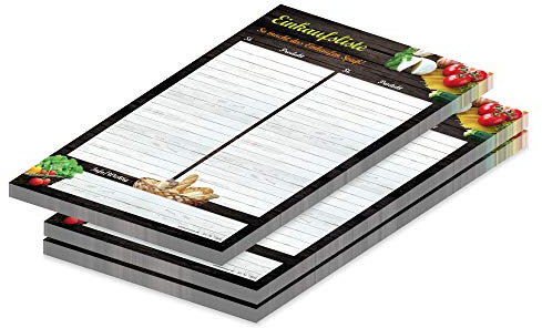 PRICARO Einkaufsliste Mediterran, magnetisch, A5, 50 Blatt, 3 Stück