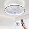 Biukis Ventilador de techo con luz: 3 colores Led dimming 4 velocidades regulable 33cm ventilador de techo con luz para Pequeño Dormitorio Garaje Trastero Cuarto de baño Cocina