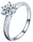 Gualiy Verlobungsring Weißgold 750, 18 Karat Damenring Hochzeit Solitär Ring mit Rund Labor Diamant 1ct Ringe Größe 49