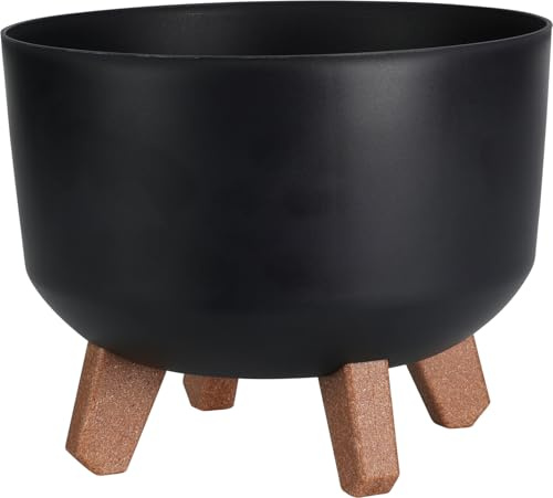 Muddy Hands Decorative Plant Pot with Legs Indoor Home Outdoor Garden Round Flower Planter Stand Holder Cover (Anthracite, Ø 24cm)