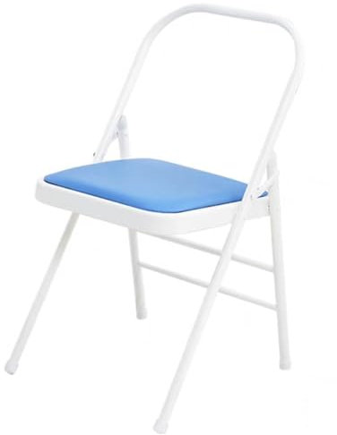 Eqvexd Yoga Auxiliary Chair Iyengar Yoga Chair,Backless Yoga Chair Prop,Pilates Chair,Foldable and Portable Folding Stools for Yoga,Blue