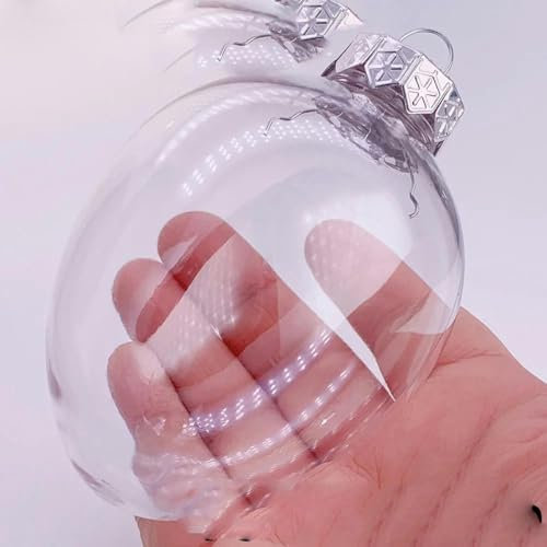 6 Stück x DIY bemalbare, bruchsichere, transparente Weihnachtsdekoration, Christbaumkugel, 100 mm Kugel, wie abgebildet