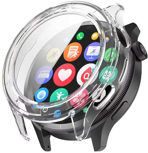FTRONGRT Hülle Kompatibel mit Xiaomi Watch S4 / Xiaomi Watch S4 eSIM, PC + Bildschirmfilm, Kratzfest, All-Inclusive-Schutzhülle Kompatibel mit Xiaomi Watch S4 / Xiaomi Watch S4 eSIM.Transparent