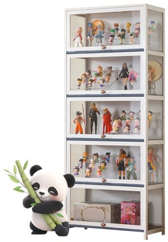 Ddasam Sammlervitrine, setzkasten Holz, Wohnzimmervitrine, Vitrine, widerstandsfähige, dichte und staubdichte Struktur, geeignet für Verschiedene Szenarien 172×80×33cm,Vitrine mit 5 Fächern