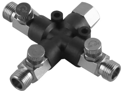 VOANZO 3 Way Airbrush Hose Joining Air Diverter Fitting for Airbrush Systems 1/8 3-Way Airbrush Air Hose Manifold Adapter for Multi-Purpose Airbrush Connection Tools