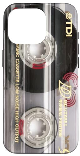 iPhone 16 Pro Cassette Tape Retro 1980s 90s Audio Vintage Technology Case