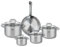ELO 9694750 Batterie de cuisine 5 pièces, Ensemble de 1 Poêle de cuisson 24 cm et 4 faitouts 12, 14, 16 et 20 cm Elo Profi Citrin, inox, induction