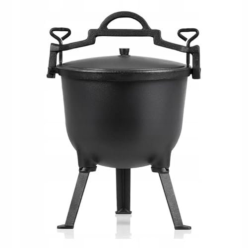Cast Iron Kettle on the Grill, Campfire, Goulash Pot, Baked Potatoes, Hunter Kettle 10 L