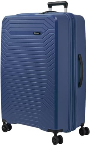 SISET Air Nova - Maleta de Viaje Grande (23Kg) Expandible (76x52x30/33cm), Fabricada en Polipropileno, 4 Ruedas Dobles y Cerradura Combinación TSA. (Grande XL), (115L), (4.5kg), (Azul Marino).