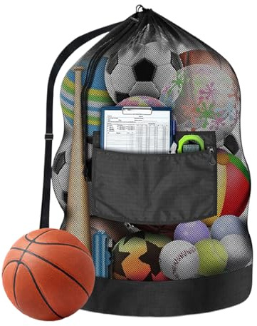 Fußballtasche Robuste Netztasche Mit Zugkordel Und Großem Fassungsvermögen