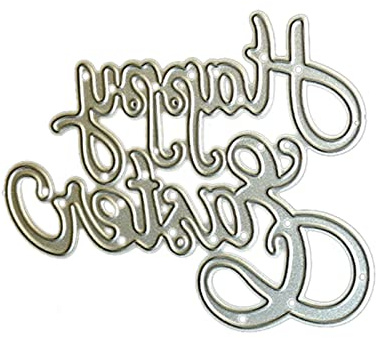 Stanzschablone Happy Easter, Metall, Stanzform, Würfel, Scrapbooking, Fotoalbum, geprägt, Osterdekoration, Bastelschablone für Metall