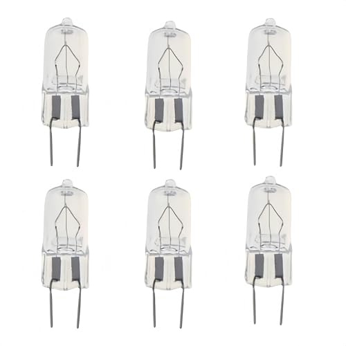 LISOCLU 6pc Transparente G8 Halogen Glühbirnen G8 Halogenlampe 20W 220v Bi-Pin Basis T4 Jcd Warm Weiß Halogen Kapsel Bulb(20W)
