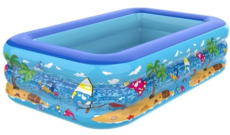 Aufblasbare Badewanne Aufblasbarer Swimmingpool PVC-gerahmter Swimmingpool Aufblasbare Familienpools for den Innen- und Außenbereich(M)
