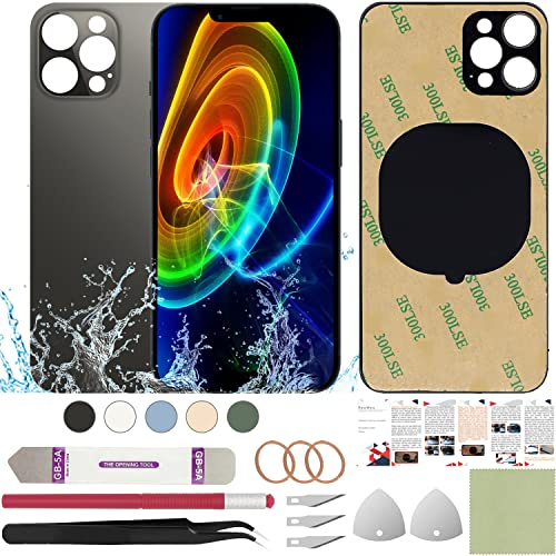 ReuWeu Rear Back Glass Cover Replacement Compatible with iPhone 13 Pro 6.1(Graphite)