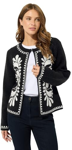 M&Co Embroidered Detail Cardigan - Women's Black