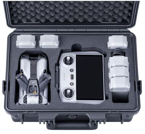 Lykus Titan MM510 Wasserdichter Koffer für DJI Mini 5 Pro, RC2/RC-N3 | NUR KOFFER, Passend für Fly More Combo, RC Lanyard, Bis zu 7 Akkus, IP67 Wasserdicht, Wtoßfest, CNC-gefrästes Schaumstoff