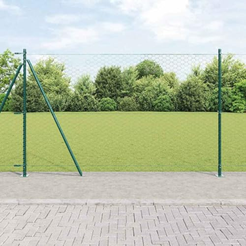 Clôture de jardin en acier avec revêtement en PVC - Vert - 1,4 x 100 m - Rouleau de grillage robuste pour une délimitation sûre des poules et du jardin