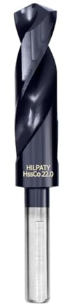 Hilpaty Foret Metal Hélicoïdaux, HSS Forets Meche Metal Professionnel Foret à Mèche M35 HSS-Co à Revêtement AlTiN, Standard DIN 338 (22mm)