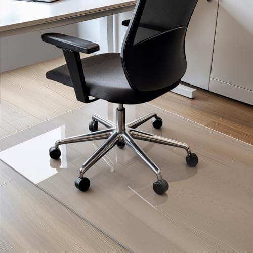COSYLAND Bodenschutzmatte Bürostuhl Transparent [120x150cm] – 1,2mm PVC Schreibtischstuhl Unterlage für Hartböden, Parkett & Laminat – rutschfeste Stuhlunterlage, Fußbodenschutzmatte