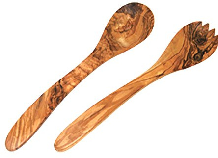 Olivewood Basic Salad Servers Olive Wood 29cm - Pack of 2