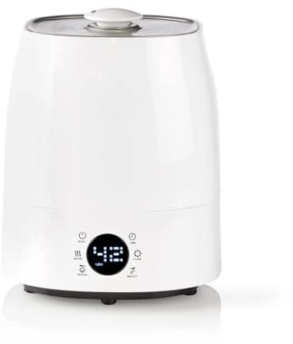 NEDIS - Befeuchter - 5,5 l - Hygrometer - LCD-Bildschirm - Berührungsempfindliche Tasten - Timer - Keramikfilter - Automatischer Stopp - Gebrauch 25-50 m² HUMI120CWT weiss/grau